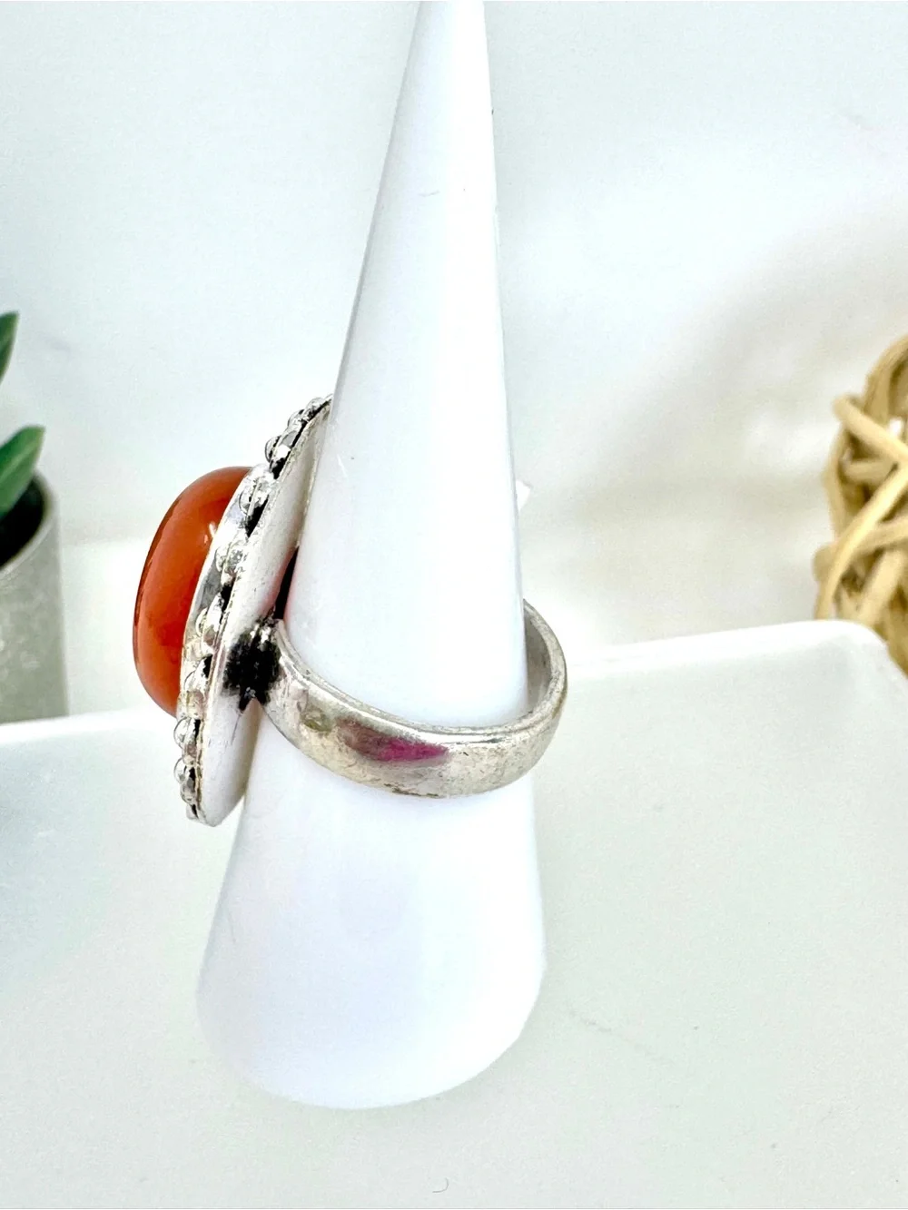 NWT Artisan Red Onyx Cabochon Statement Ring